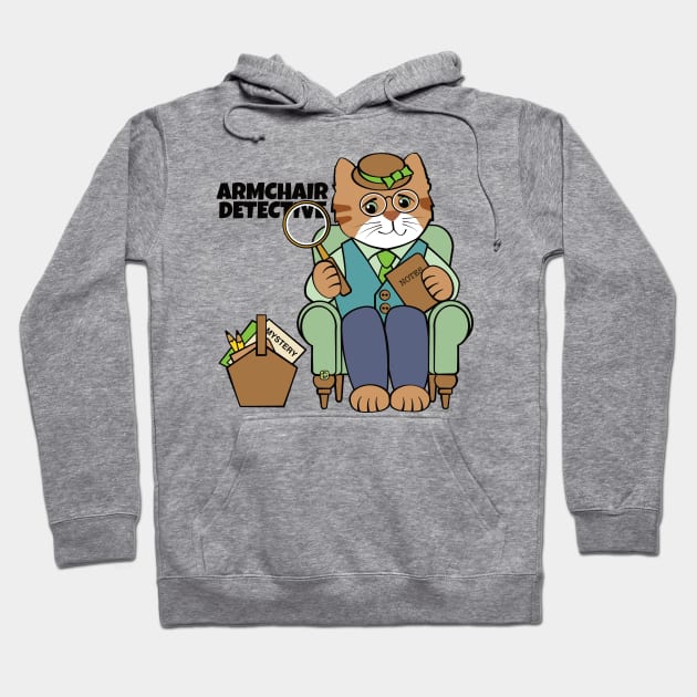 Armchair Detective Man Cat Hoodie by Sue Cervenka